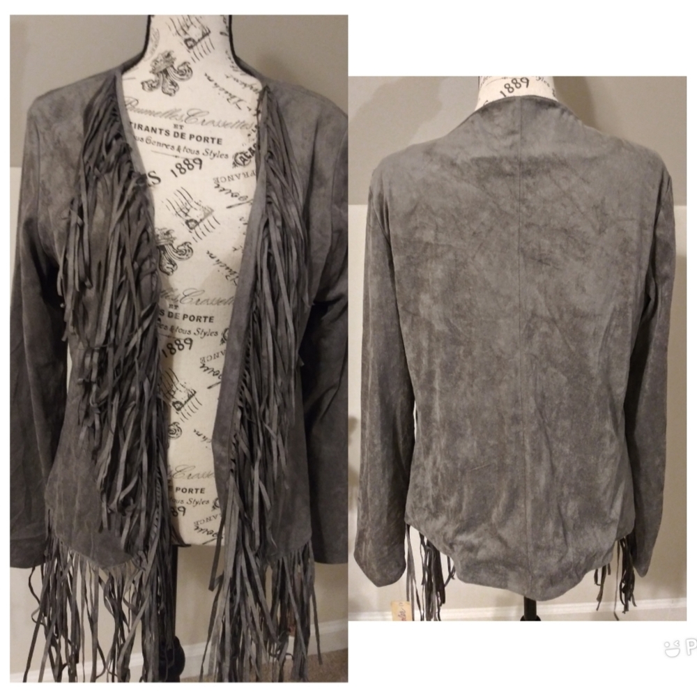NWT-WRANGLER SOFT SUEDE FRINGE JACKET